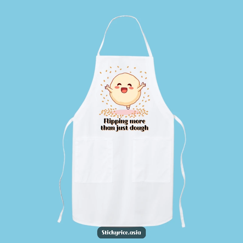Funny Excited Sticky Rice Dumpling Cartwheel Apron - Kitchen Humor for Cooks