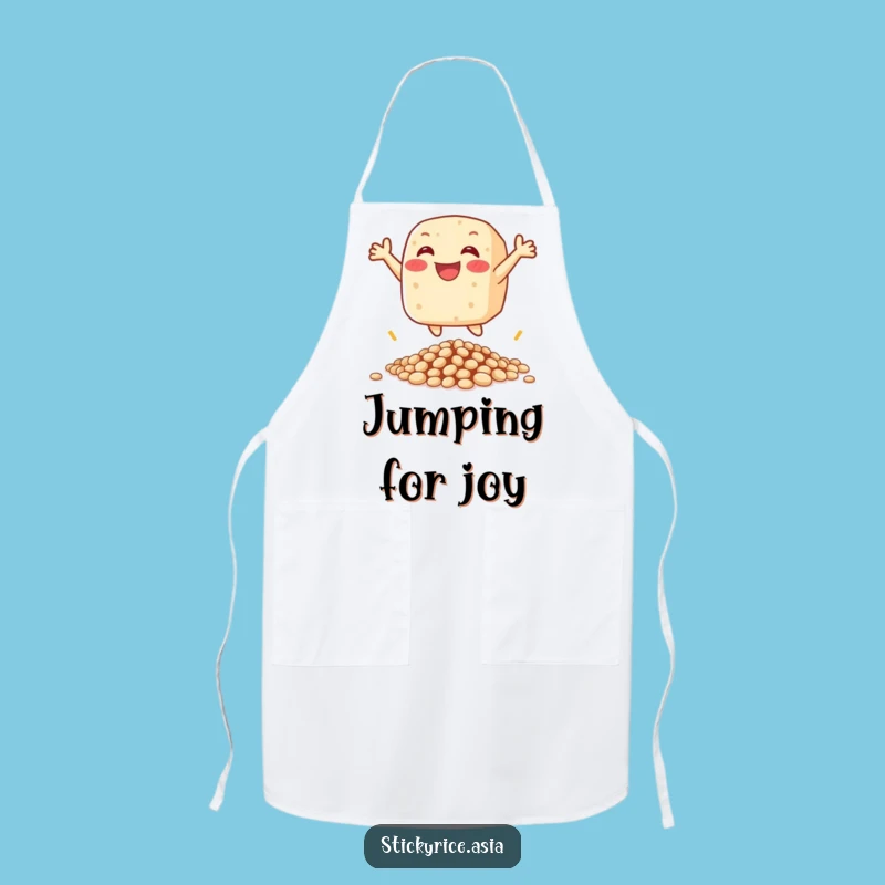 Funny Rice Cake Leap Apron: Cook with Joyful Energy!