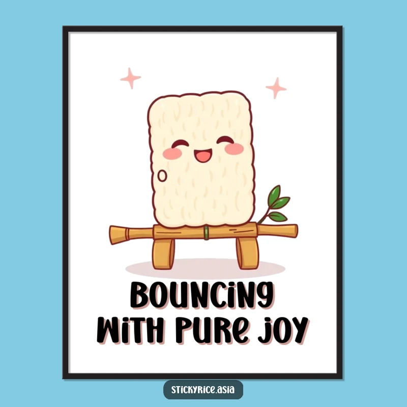 Funny Joyful Sticky Rice Skipping Rope Digital Art - Instant Cheerful Decor