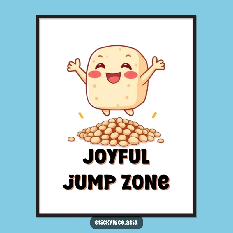 Funny Rice Cake Leap Digital Art: Instant Cheer for Your Walls!