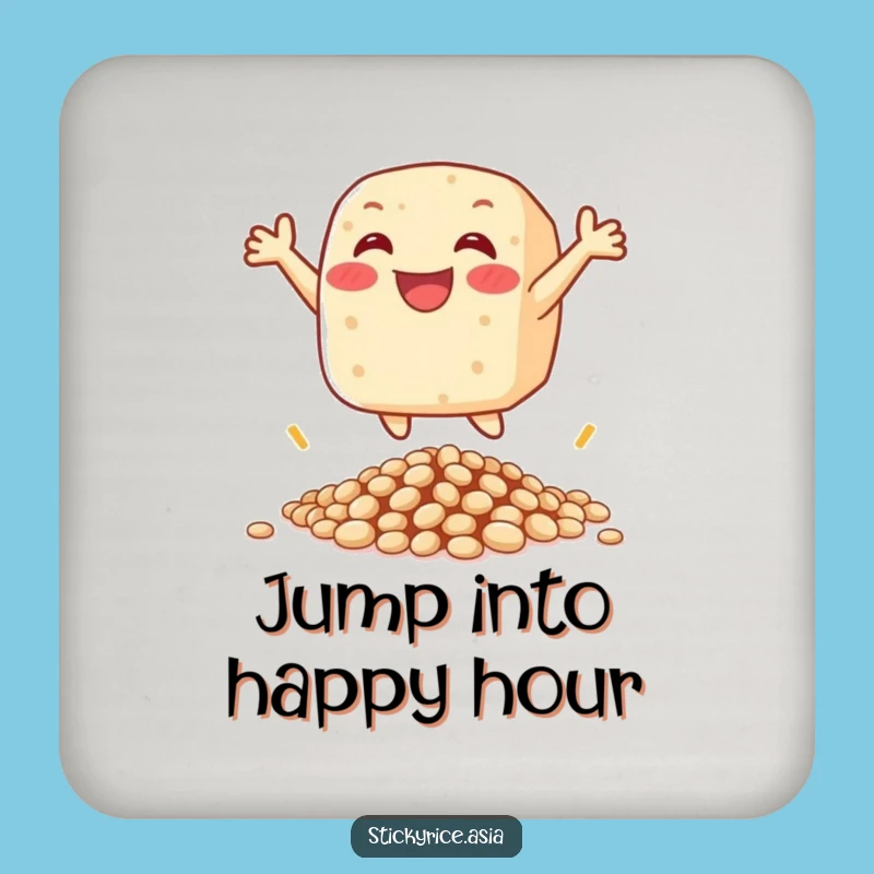 Funny Rice Cake Leap Coasters: Protect Surfaces with Joy!