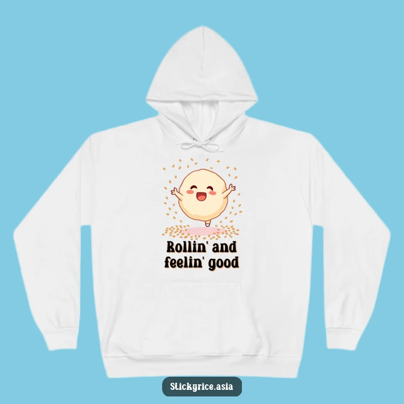 Funny Excited Sticky Rice Dumpling Cartwheel Hoodie - Cozy & Hilarious Foodie Present