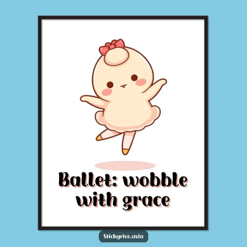Free Printable Wall Art: Wobbly Mochi Pirouette for Whimsical, Downloadable Decor