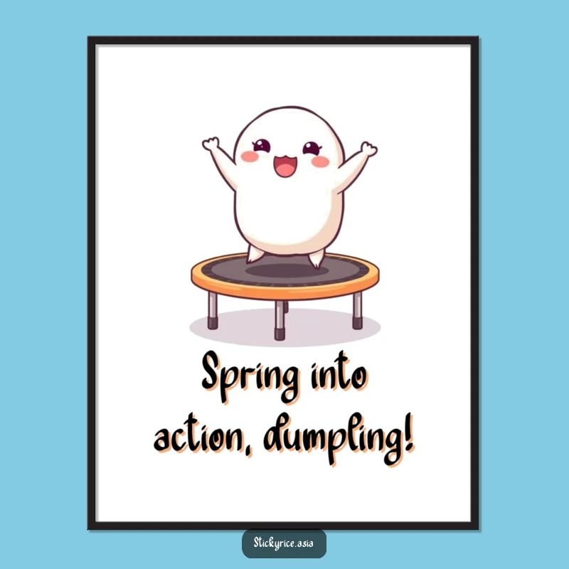 Free Printable Wall Art: Hilarious Bouncing Dumpling for Fun, Downloadable Room Decor