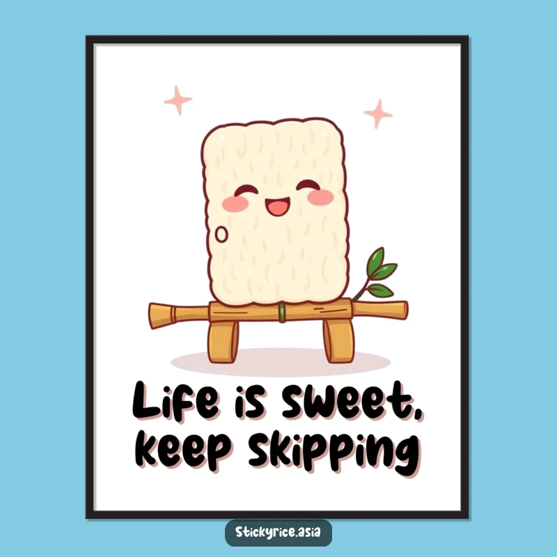 Funny Free Printable Wall Art Joyful Dumpling Skipping Downloadable Fun