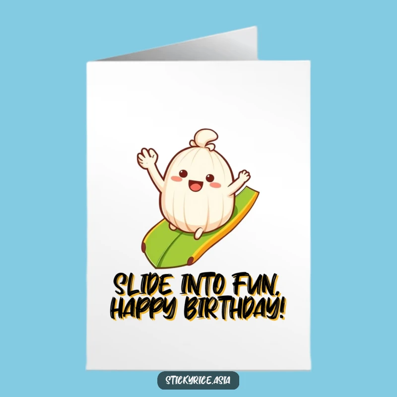Free Printable Funny Rice Card: Sliding into Fun Birthday - Hilarious Downloadable Gift!