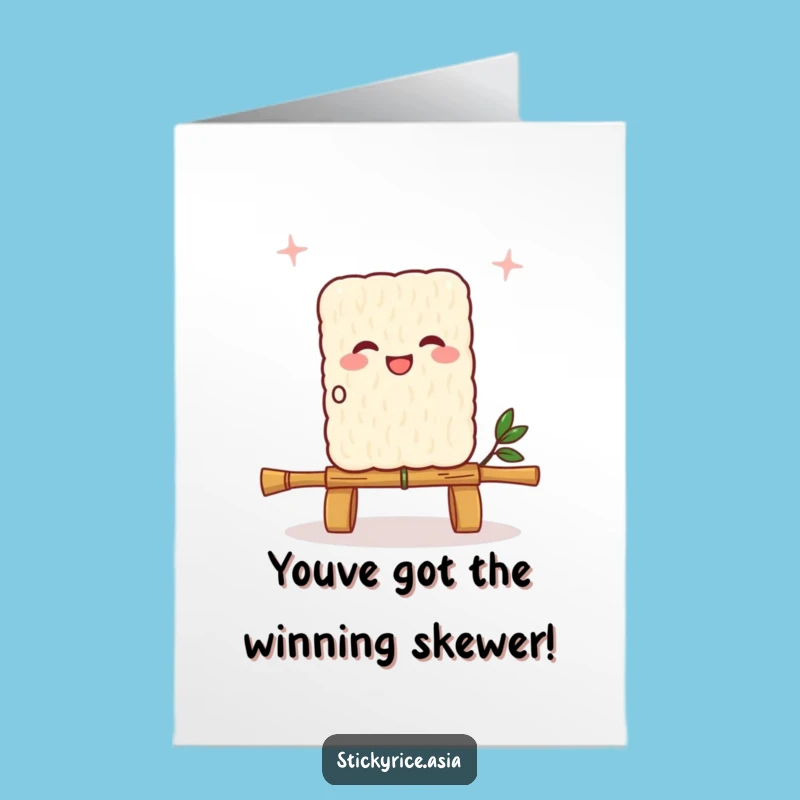 Free Printable Congrats Card Happy Dumpling Skipping Downloadable Cheer