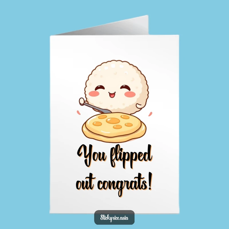 Free Printable Congrats Card: Rice Ball Pancake Flip, Hilarious Downloadable Gift
