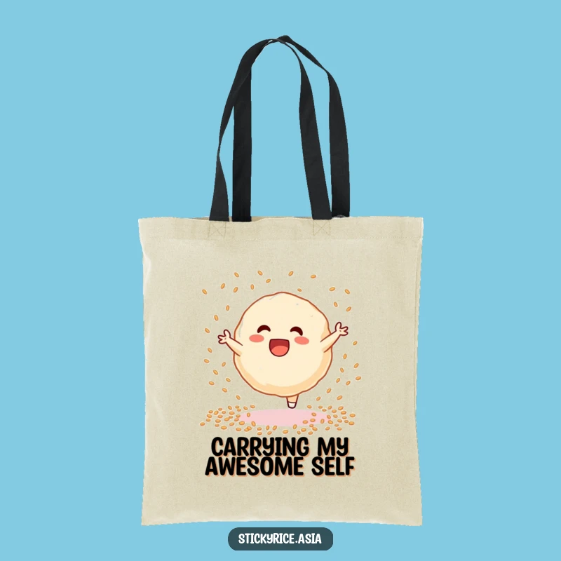 Funny Excited Sticky Rice Dumpling Cartwheel Tote Bag - Chic & Hilarious Accessory