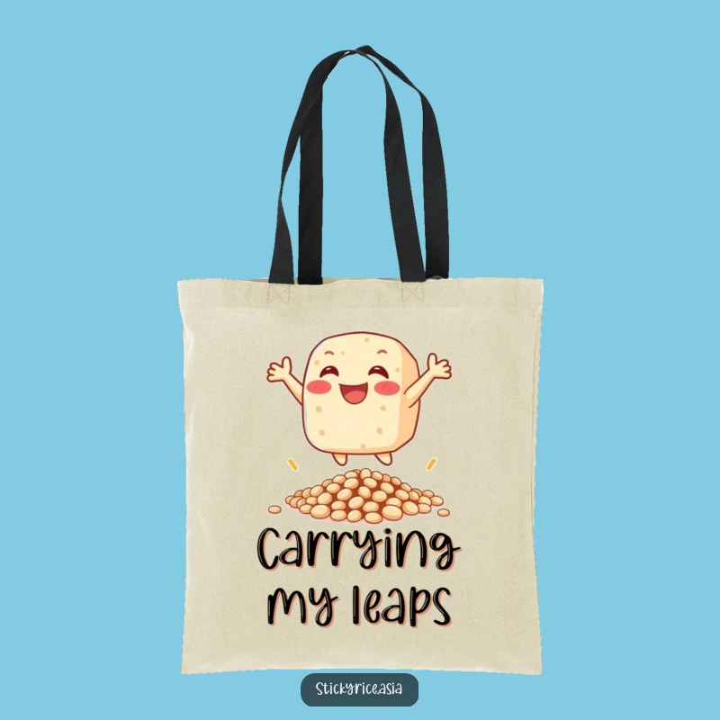 Funny Rice Cake Leap Tote Bag: Carry Your Happiness Everywhere!