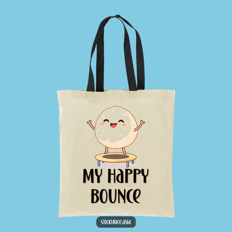 Funny Rice Ball Tote Bag: Trampoline Fun Design, Practical Funny Gift